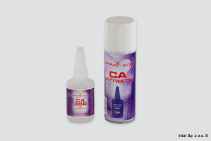 Klej cyjanoakrylowy SPRAY-KON CA300, 341348, Activator-aerozol 200ml+klej CA300 50g V12, AMERI-POL