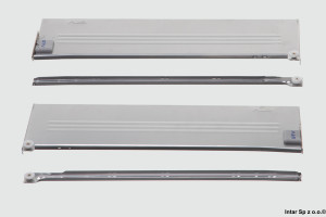 Komplet - Szuflada METALBOX, MP-086450-80, H-86 mm, L-450 mm, Srebrny, PRESTIGE, GTV