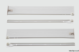 Stalowe boki szuflady, SPR-1054-550.R40, L-550 mm, H-54 mm, Biały połyskowy, GAMET