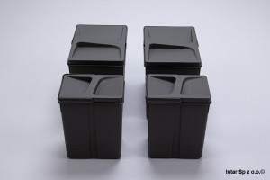 Segregator na śmieci VARIO, 820123101, S-600 mm, 1x15L+2x7L, Tacka+Pojemniki, UNION PLAST